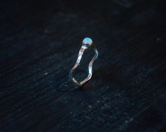 Sterling Silver Opal Ring, Size 7