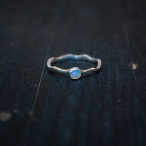 Sterling Silver Opal Ring, Size 7.5