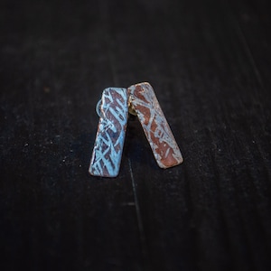 Boucles d&#39;oreilles japonaises mokume gane