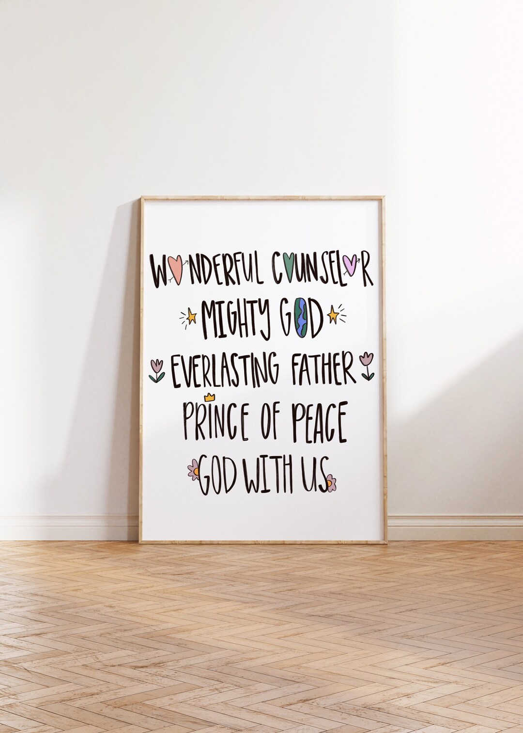 Digital Names of God Print Isaiah Print Jesus Art Print Etsy