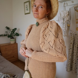 新品未使用select calin mutton sleeve knit Leg Mutton Sweater - Etsy