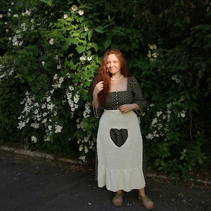 Apron, crochet apron, cottagecore apron, knitted apron, cotton apron, white apron, lace apron image 2