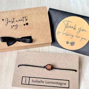 Wish bracelet, monstera leaf, with gift packaging, Just want to say...Thank you for helping me grow. Teacher gift