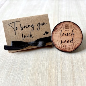 Wooden pocket hug To bring you luck... touch wood with gift wrapping. Positivity token, lucky charm