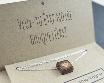Big Sister English Or French Recovered Wooden Necklace Heart