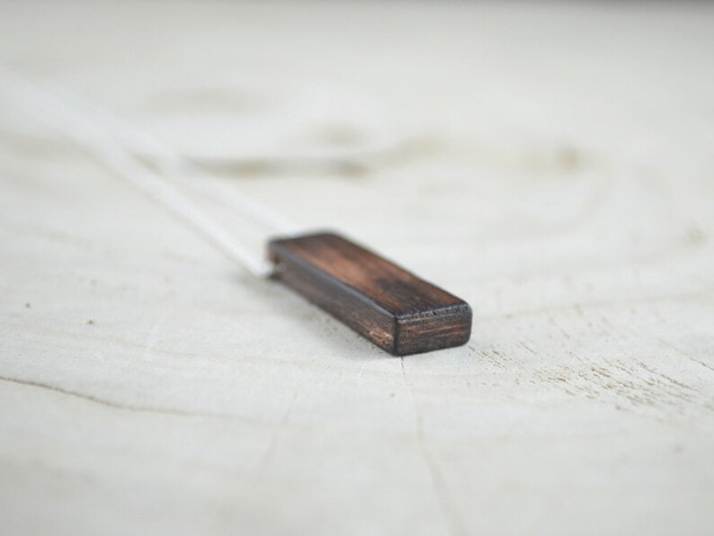 Recovered Wooden Necklace Astrological Sign Capricorn 16in Silver Chaine Brut Burned Brown Beige Women Rustic Simple Zodiac