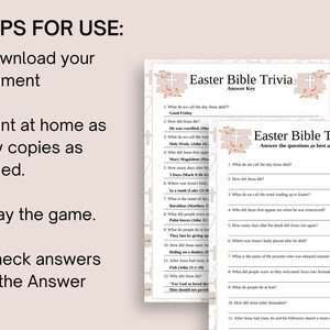 Christian Easter Bible Trivia Printable Game | Christian Easter Games ...