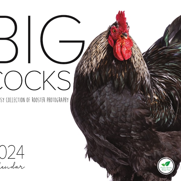 Big Cocks 2024 Wall Calendar - A Classy Collection of Rooster Photos | Rooster Art - Unique Funny Gift