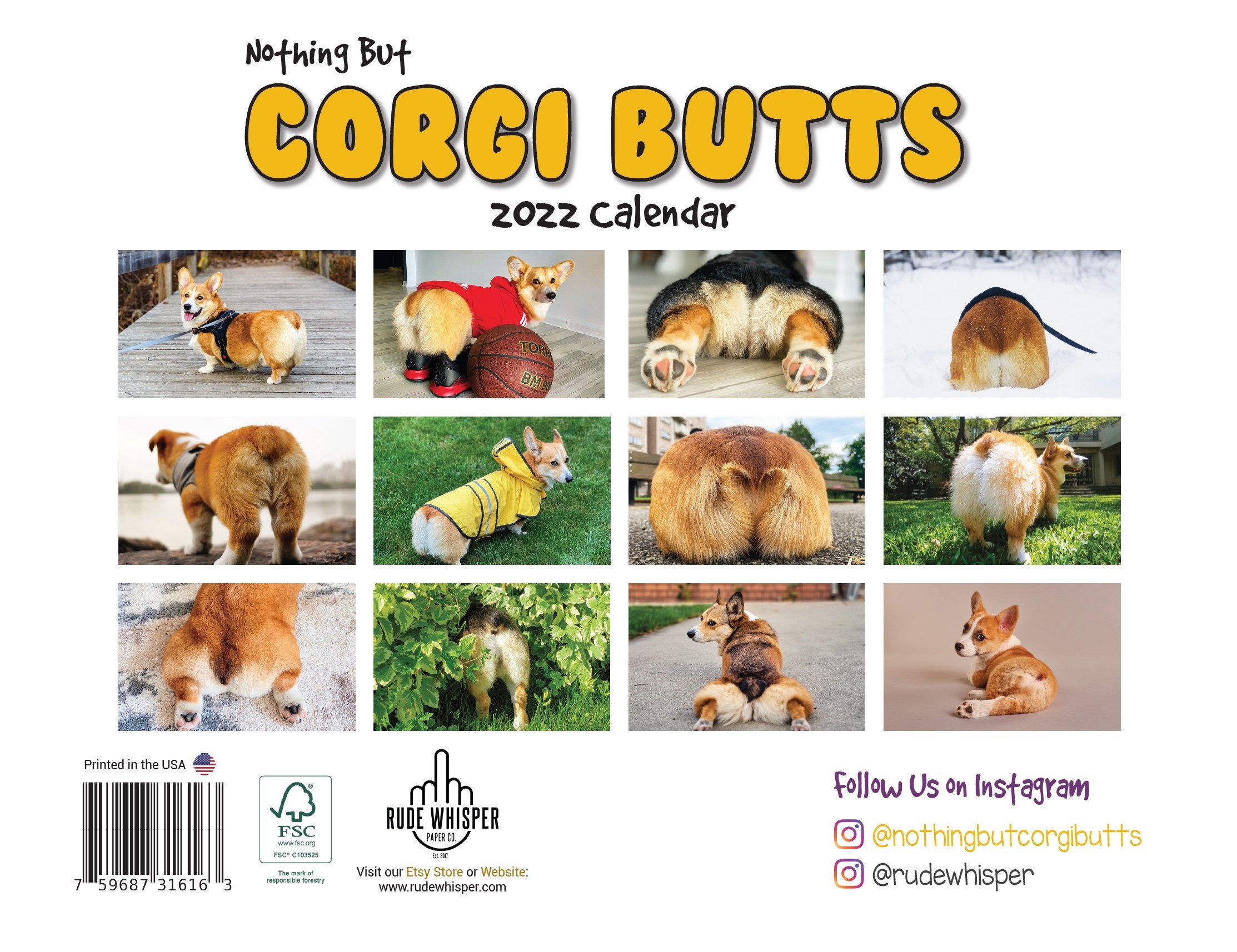 Calendars & Planners Corgi Butts 2021 Funny Dog Calendar Perfect Gift for Dog Lovers White Elephant and Secret Santa Paper & Party Supplies Calendars & Planners Corgi Butts 2021 Funny Dog Calendar Perfect Gift for Dog Lovers White Elephant and Secret Santa Paper & Party Supplies