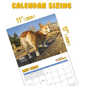 Corgi Butts 2024 Funny Dog Calendar Perfect Gift for Dog Lovers, White Elephant and Secret Santa image 3