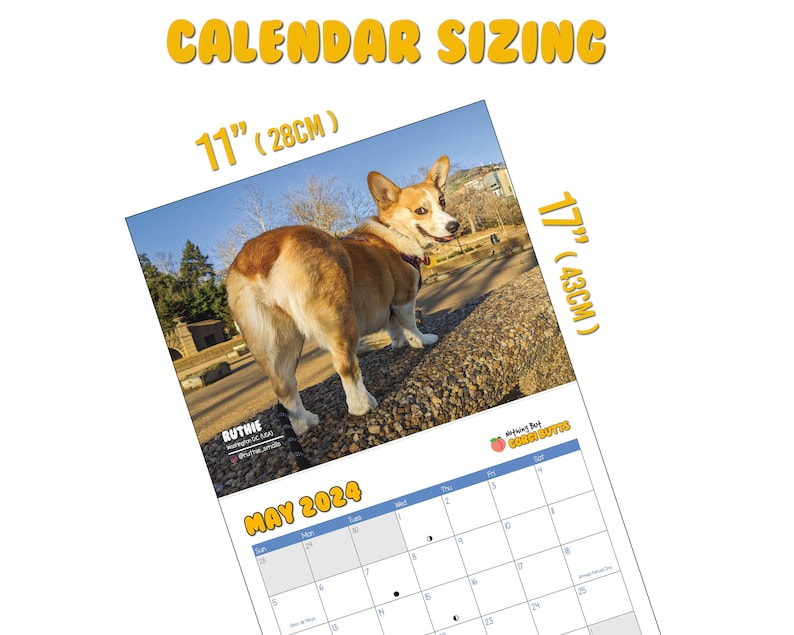 Corgi Butts 2024 Funny Dog Calendar Perfect Gift for Dog Lovers, White Elephant and Secret Santa image 3