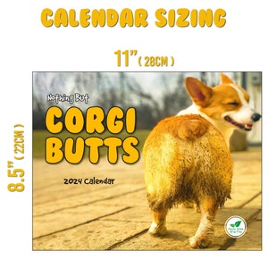 Corgi Butts 2024 Funny Dog Calendar Perfect Gift for Dog Lovers, White Elephant and Secret Santa image 4