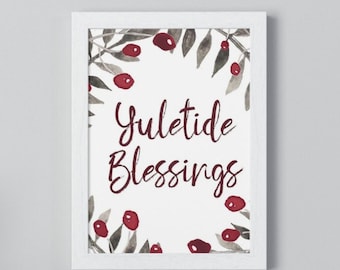 Bendición navideña / Festividad / Pagano / Impresión digital / Impresión artística / Descarga / Imprimible / Navidad