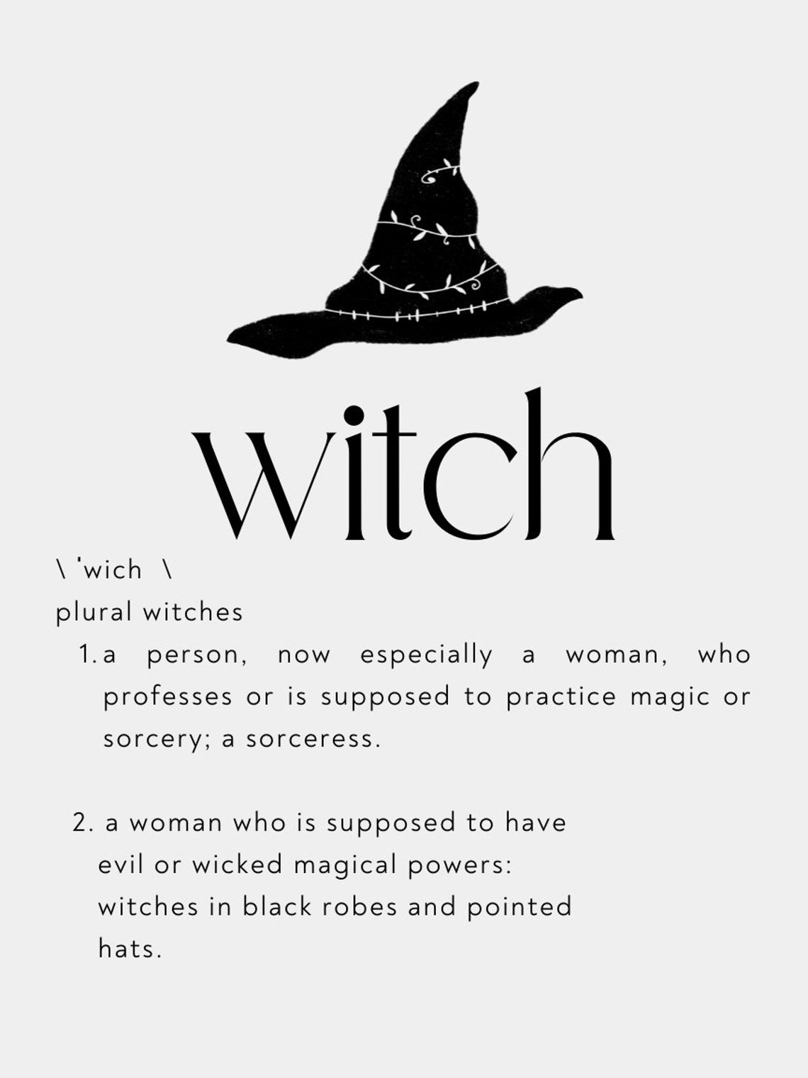 Witch Dictionary Printable Etsy