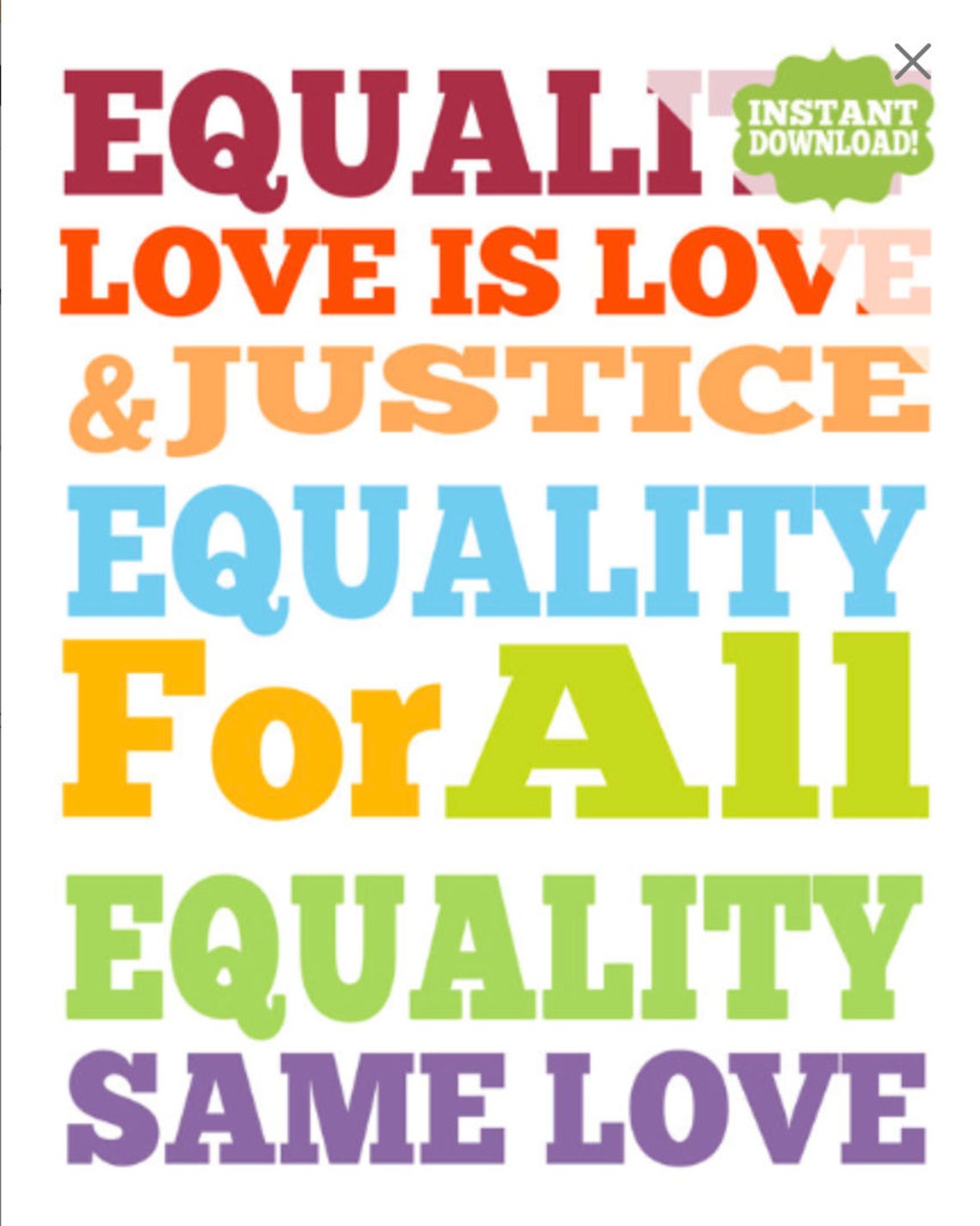 Equality Digital Art Download | Etsy
