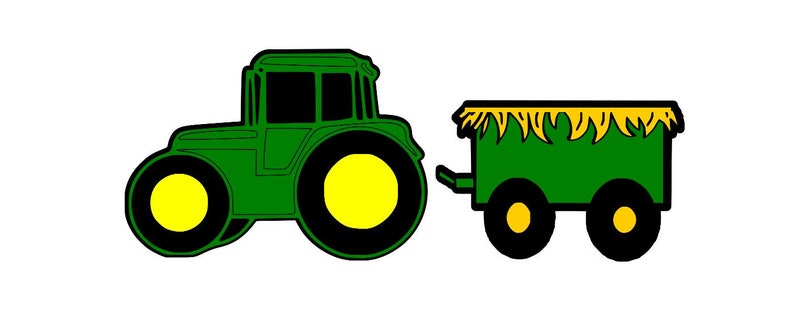 Download Tractor with Trailer layered SVG | Etsy