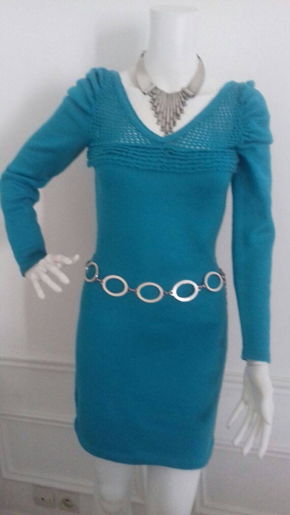 turquoise jersey dress