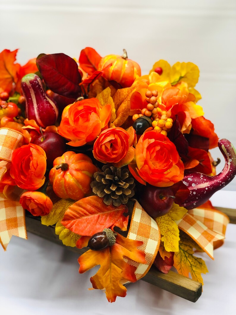 Fall Centerpiecefall Arrangementfall Table Decorfall Floral Etsy