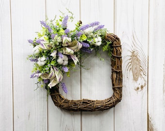 Farmhouse Wreath-Lavender Wreath-Farmhouse Wreath-Purple Wreath- Rustic Wreath-All season wreath-Purple Door Wreath-Lavender Door Wreath