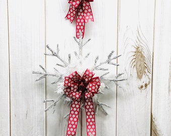 Christmas Door Wreath-Winter Wreath-Holiday Wreath-Farmhouse Wreath-Christmas Farmhouse -Winter Door Wreath-Snowflake wreath