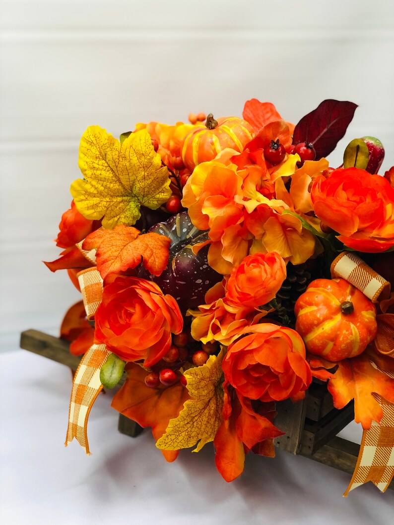 Fall Centerpiecefall Arrangementfall Table Decorfall Floral Etsy