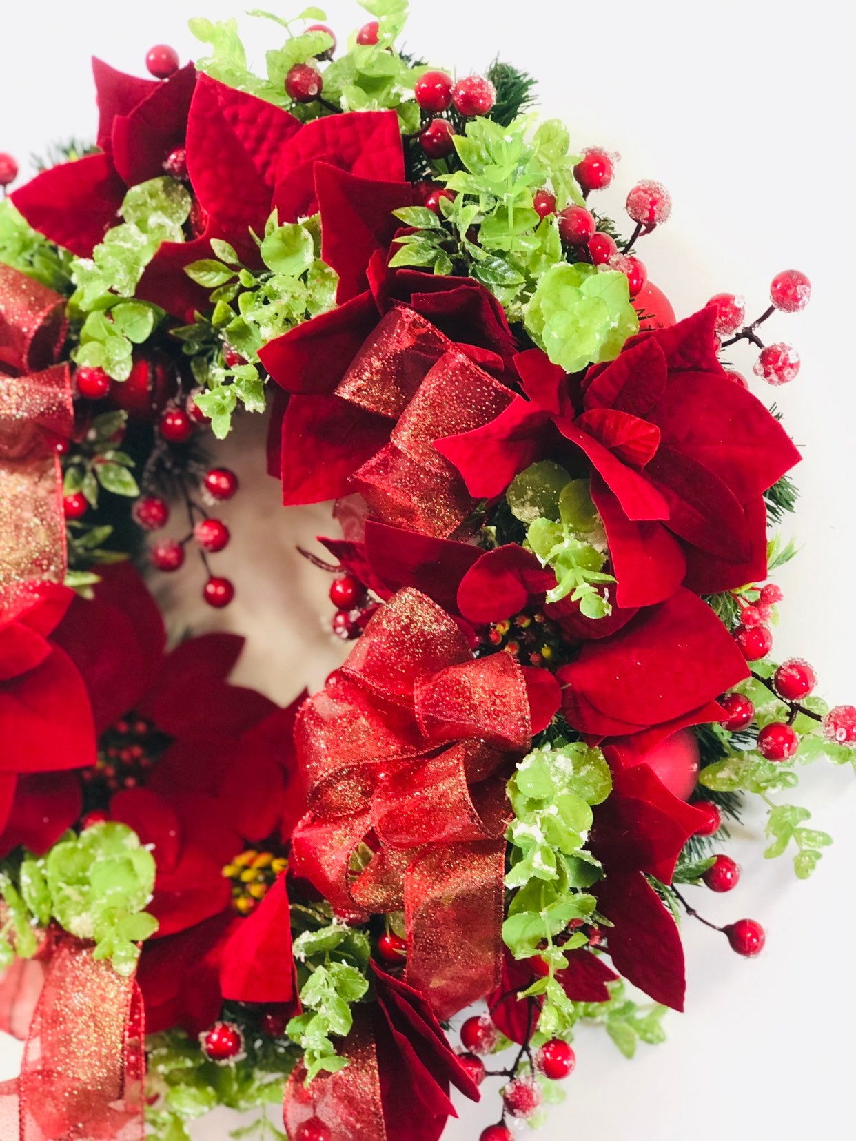 Christmas Door Wreath-red Christmas Wreath-holiday - Etsy
