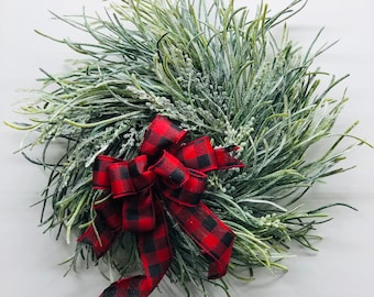 Christmas Wreath-Winter Wreath-Holiday Wreath-Farmhouse Wreath-Winter Door Wreath-Buffalo Check wreath-Buffalo Check Decor