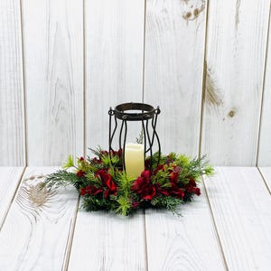 Christmas Centerpiece-Table Centerpiece-Farmhouse Christmas Centerpiece-Lantern Centerpiece-Christmas Decor-Winter Centerpiece