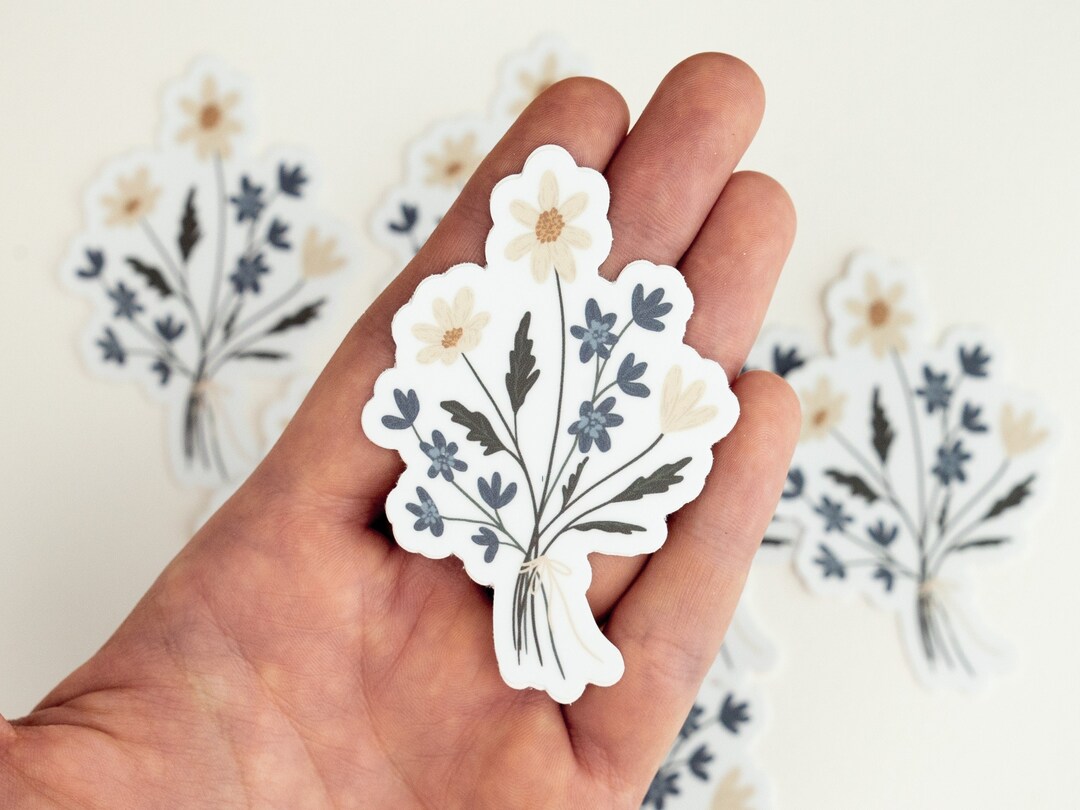 Flower Bouquet Sticker Floral Sticker Laptop Sticker Water - Etsy