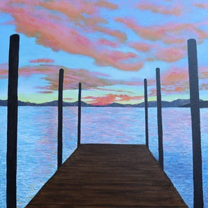 Lake Tahoe Sky on the 4th of July - Original Acrylic Painting