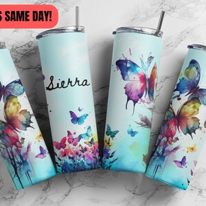 Personalized Butterfly Tumbler  - Personalized Butterfly Gift  - Butterfly Gift for mom - Butterfly Gift for Grandma - Butterfly Mug -