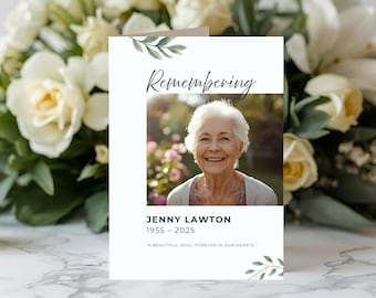 Minimalist Obituary Template Canva | Modern Funeral Program Template | Celebration of Life Program | Funeral Announcement