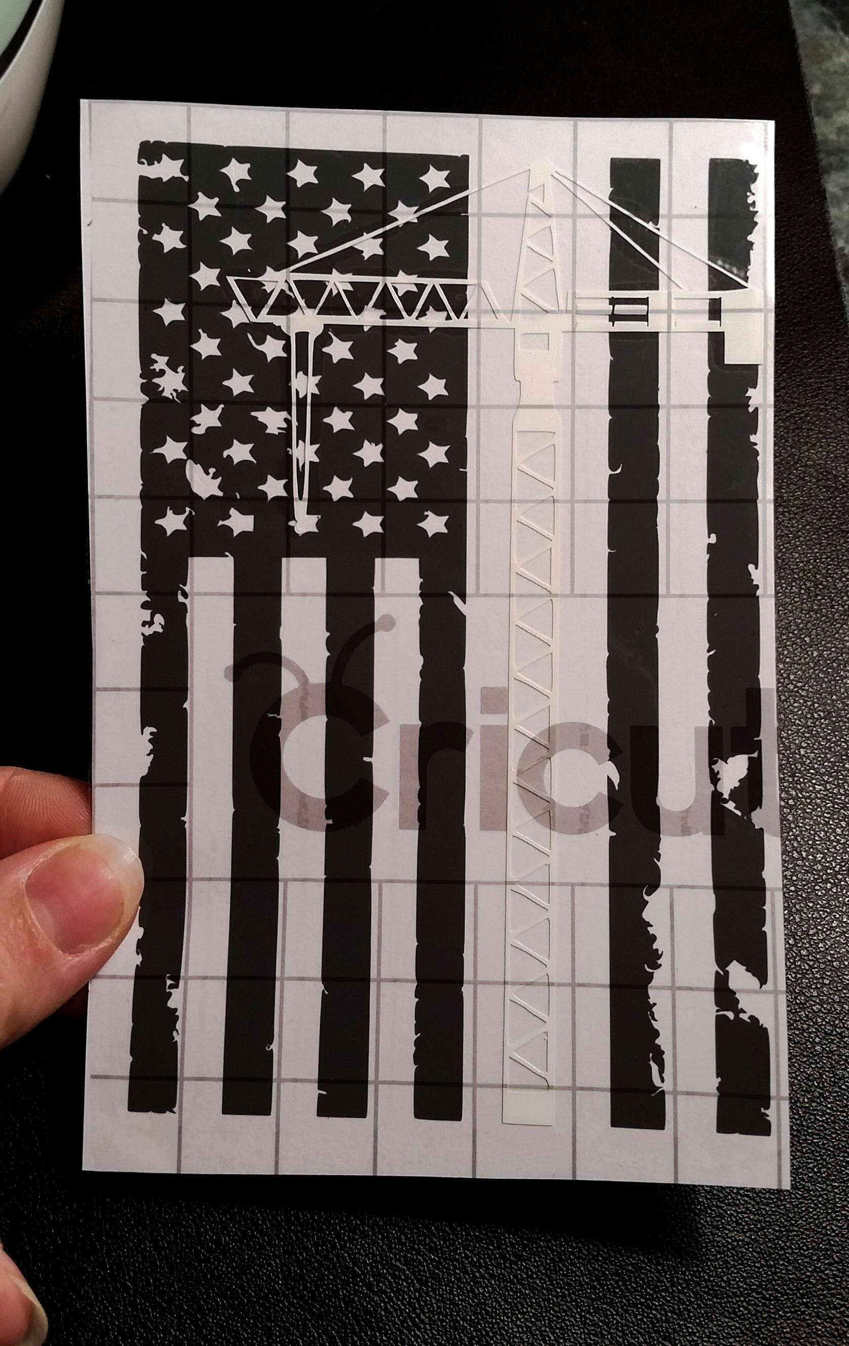 American Flag with Crane Vinyl Decal crane operator car Etsy