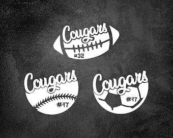 Personalized Baseball Mom Decal: Team Name & Number