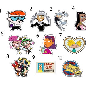 90s Cartoon Stickers Pick your own sticker Nostalgic Stickers 90s Sticker image 2