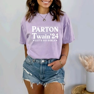 Parton Twain &#39;24 Tee: Let&#39;s Go Girls Oversized Concert T-Shirt