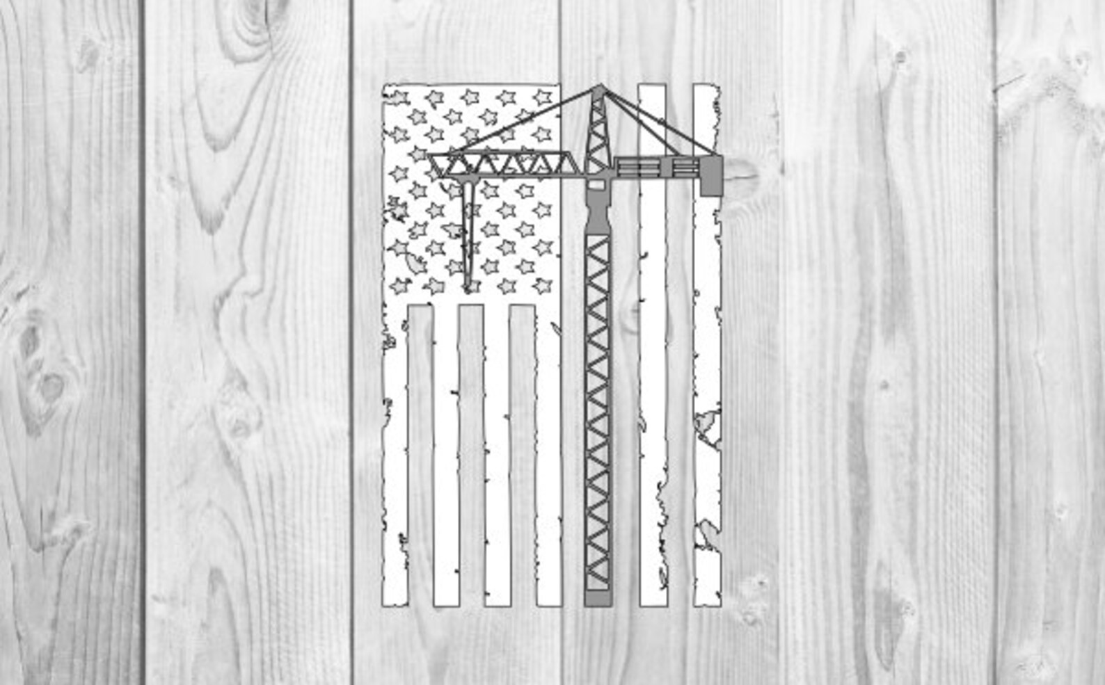 American Flag with Crane Vinyl Decal crane operator car Etsy