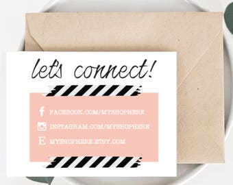Social Media Cards, Instant Download, Etsy Seller, Thank You Card, Etsy Shop, Packaging, Loyalty Card, Small Business, Marketing