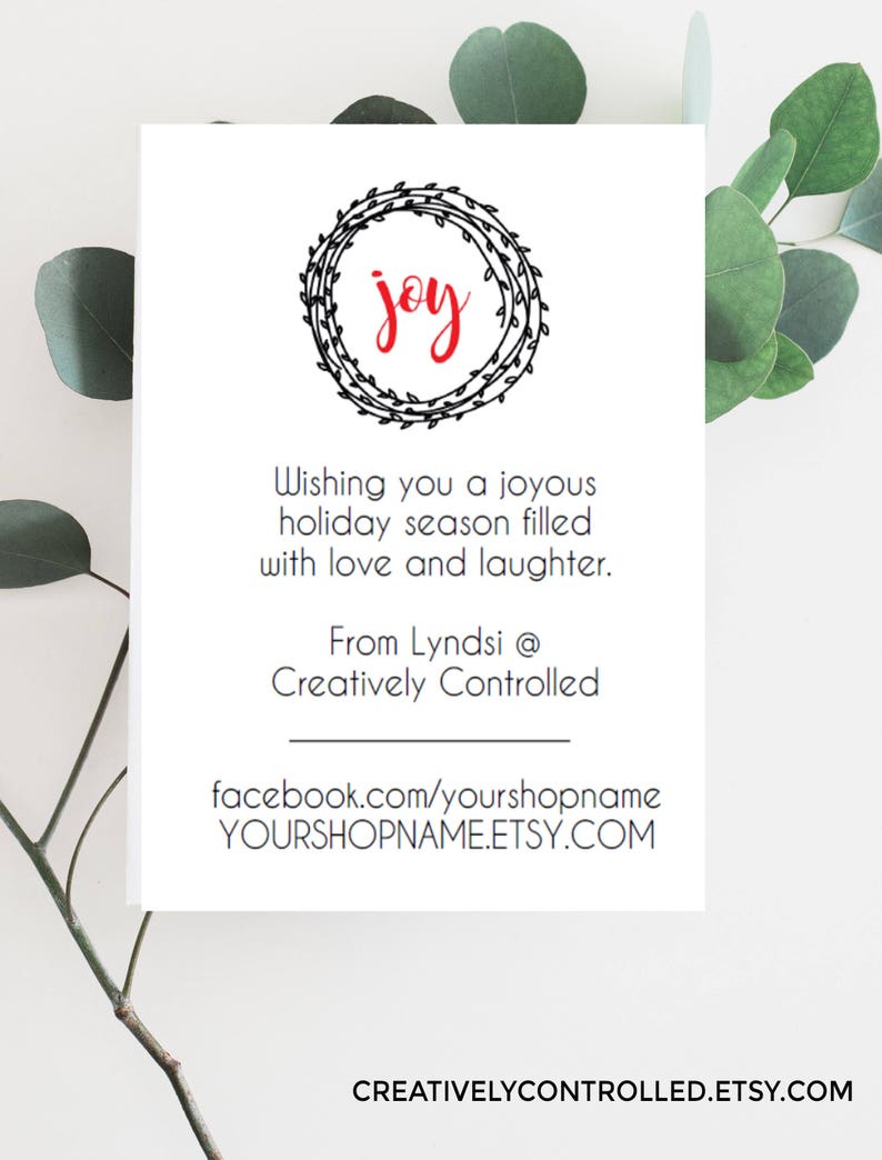 Holiday Card Holiday Business Card Merry Christmas Thank You | Etsy