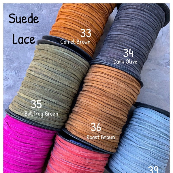 3mm Suede Lace 3mm wide Suede Color Choice of Suede lace Suede Suede Soft Lace Leather Lace