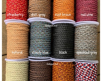 5mm Premium Genuine Flat Braided Leather Cord 5.0 mm Flat Braided Cord Braided Lace By The Yard