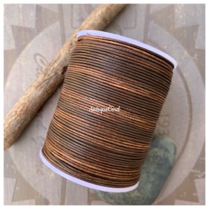 0.5mm Premium Quality brown leather round cord destroy brown .5mm beads making cording 3