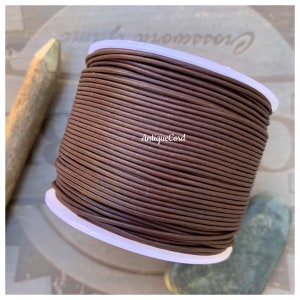0.5mm premium leather matte brown leather round jewelry leather string .5 mm leather supplies thin leather 13
