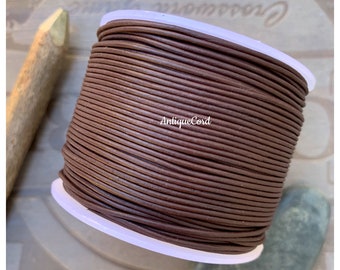 0.5mm premium leather matte brown leather round jewelry leather string .5 mm leather supplies thin leather 13