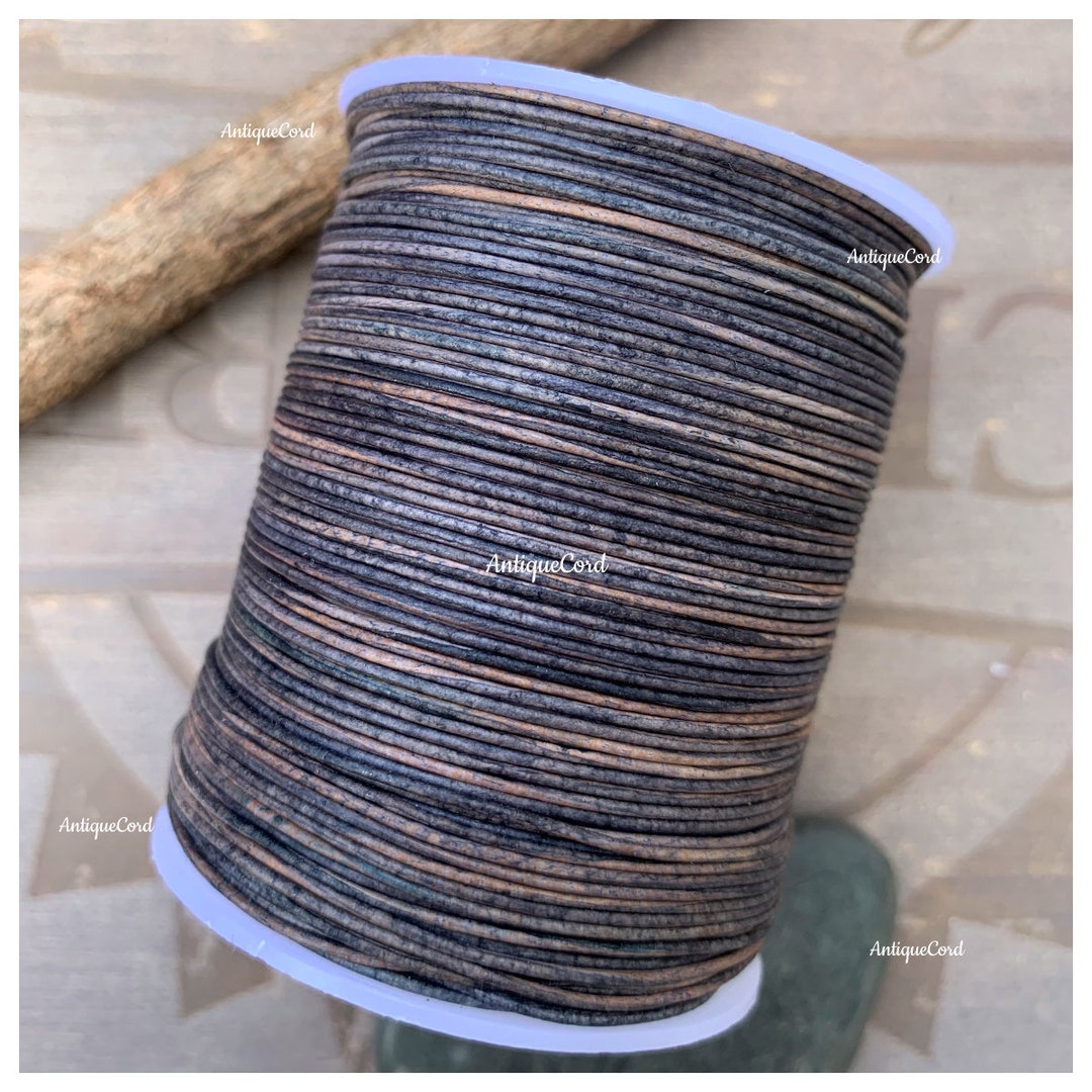 0.5mm Premium Quality Leather Round Cord Antique Black Brown .5mm Thin