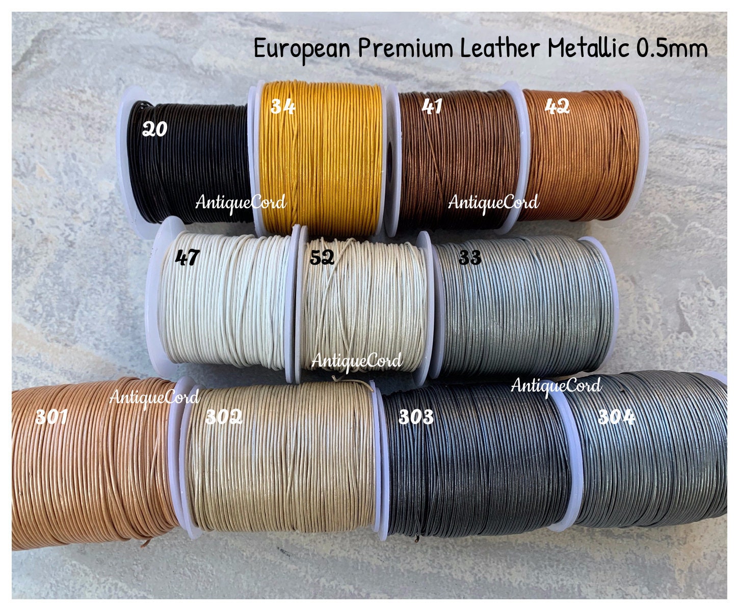 1.5mm Round Leather Cord Metallic Leather String by the Yard Over 38 ...