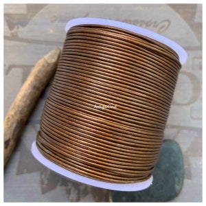 0.5mm Premium Quality Metallic Brown Round Leather Cord .5 mm Thin Round Cord Wrap Bracelet 41