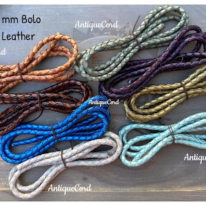 5mm Genuine Leather Round Bolo Braided Leather Cord 5.0 mm Bolo Leather Cord