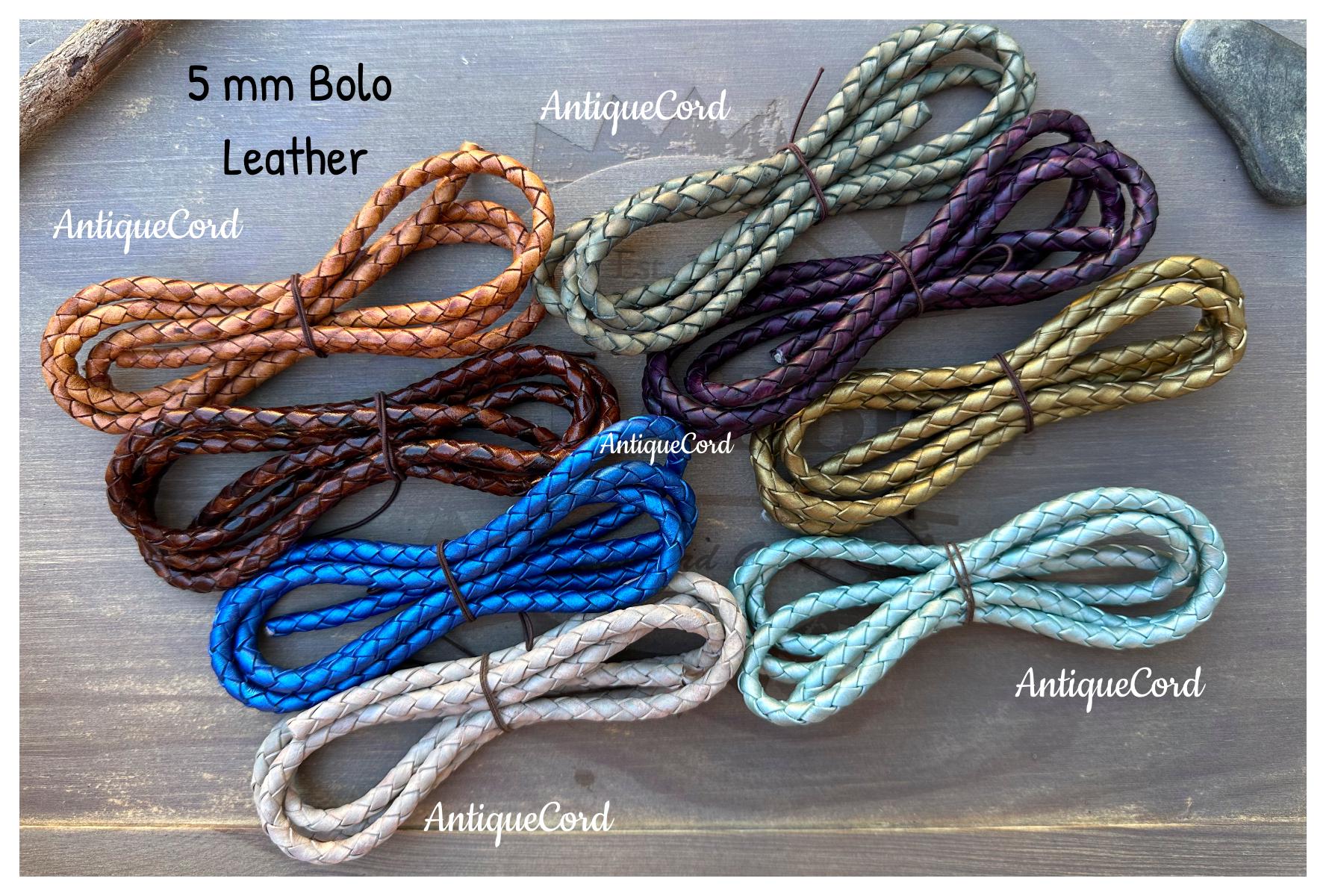5mm Genuine Leather Round Bolo Braided Leather Cord 5.0 mm Bolo Leather…