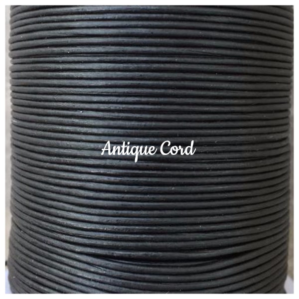 0.5mm Matte Black Leather Round Cord Premium European Leather .5mm size cord 20
